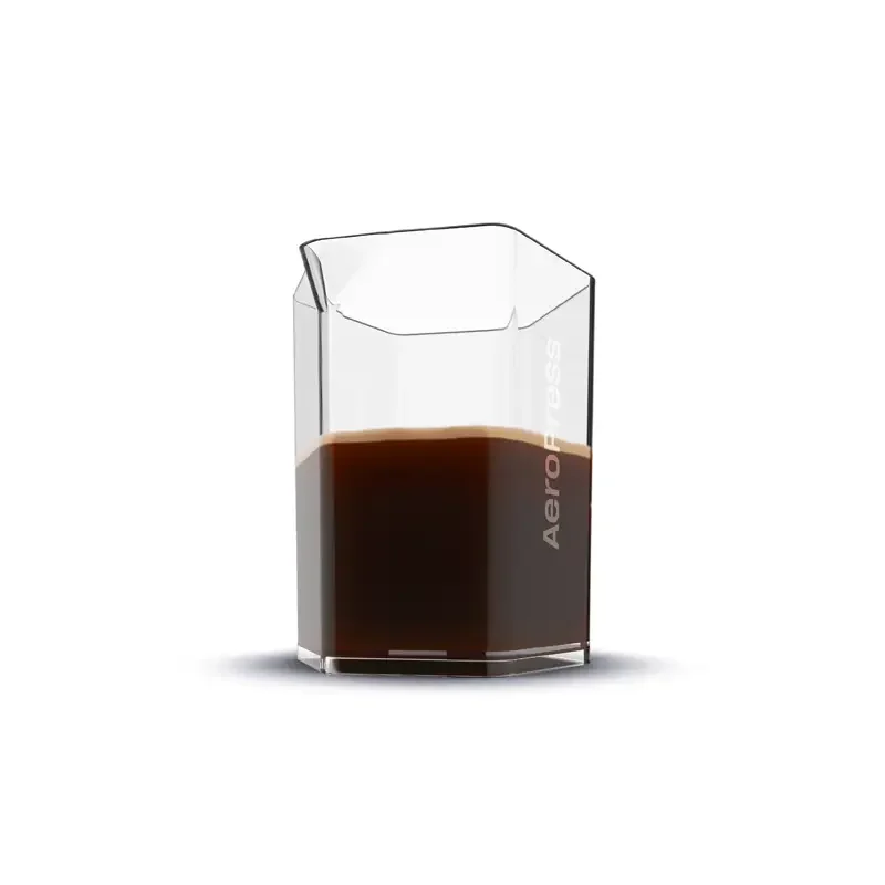 AeroPress Carafe on its own with coffee inside